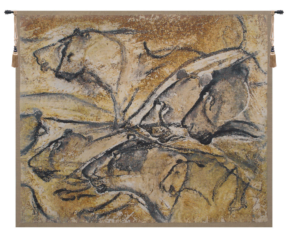 Lions of Chauvet Belgian Tapestry Wall Hanging