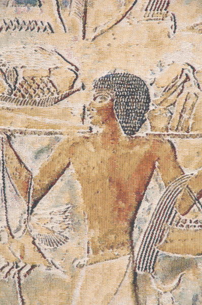 Saqqarah Beige Carre Belgian Tapestry Wall Hanging