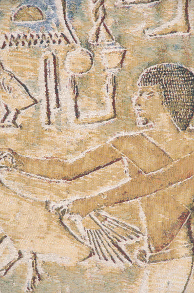 Saqqarah Beige Carre Belgian Tapestry Wall Hanging