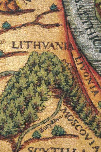 Ptolemaeus Map Belgian Tapestry Wall Hanging
