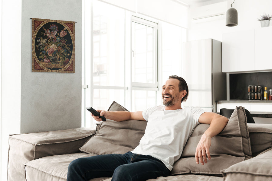 Flower Bouquet Italian Tapestry Wall Hanging