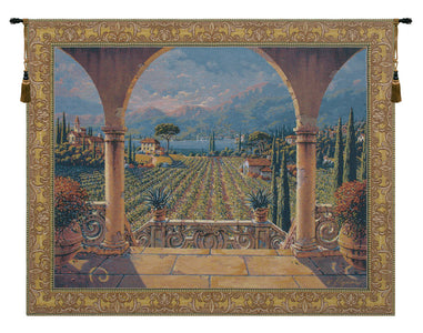 Lakeside Vineyard Belgian Tapestry Wall Hanging