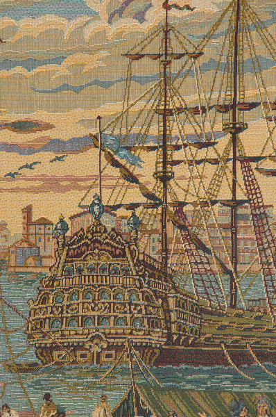 The Galleon Guardi Italian Tapestry Wall Hanging