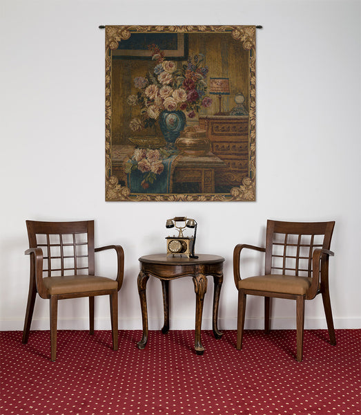 Floral Setting Italian Tapestry Wall Hanging