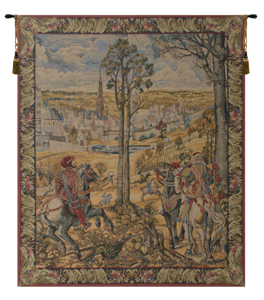Old Brussels Flanders Vertical Belgian Tapestry Wall Hanging