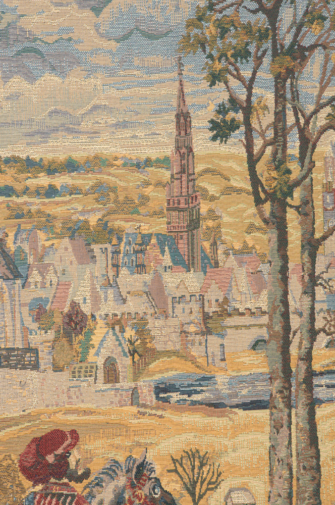 Old Brussels Flanders Vertical Belgian Tapestry Wall Hanging