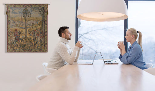 Old Brussels Flanders Vertical Belgian Tapestry Wall Hanging