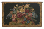 Flower Basket Black II Italian Tapestry Wall Hanging