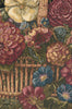Flower Basket with Black Chenille Background Italian Tapestry Wall Hanging