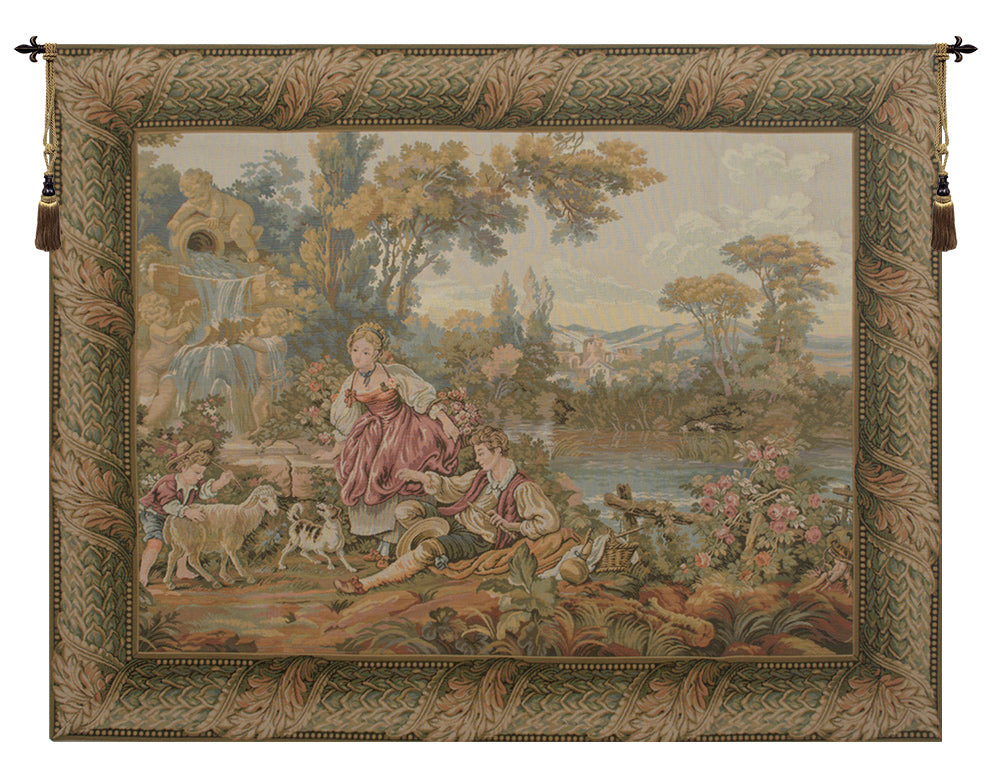 Fountain by the Lake 01 Italian Tapestry