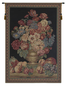Vase on Black Mini European Tapestry