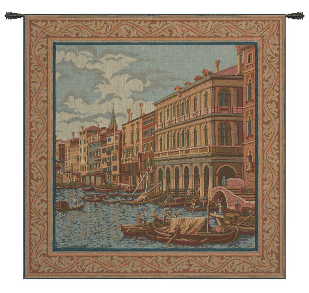 Shore on the Large Canal Italian Tapestry Wall Hanging