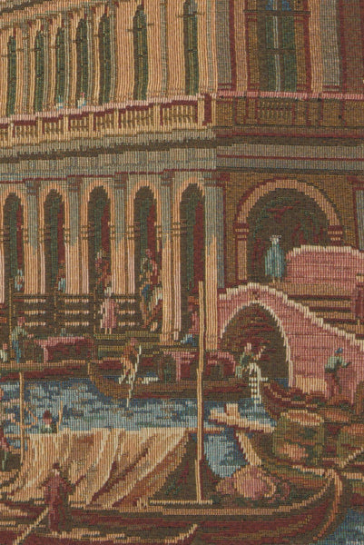 Shore on the Large Canal Italian Tapestry Wall Hanging