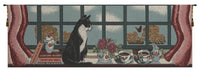 Cat Keeping Watch Italian Tapestry Wall Hanging