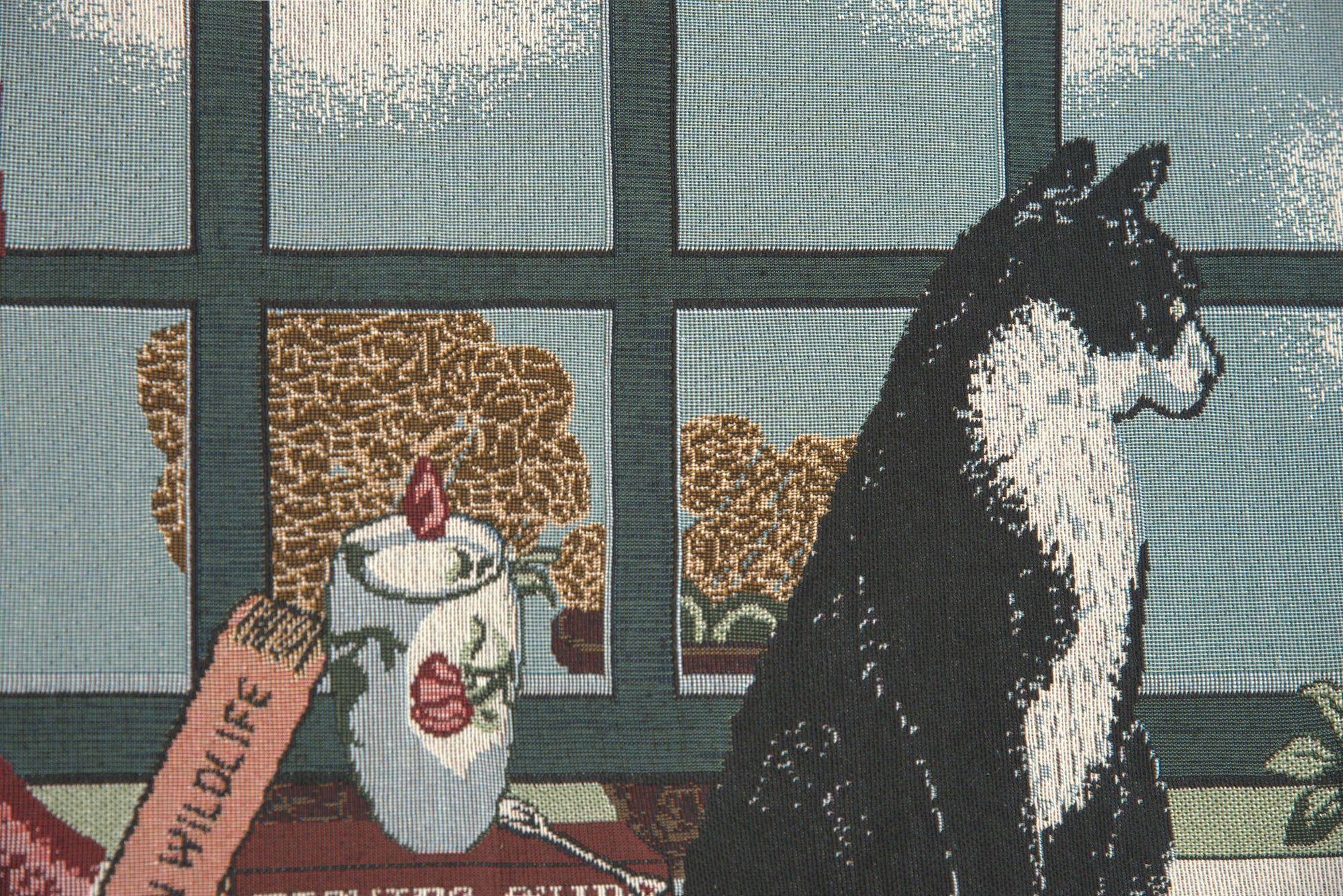 Cat Keeping Watch Italian Tapestry Wall Hanging