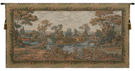 Swan in the Lake Large with Border Italian Tapestry Wall Hanging