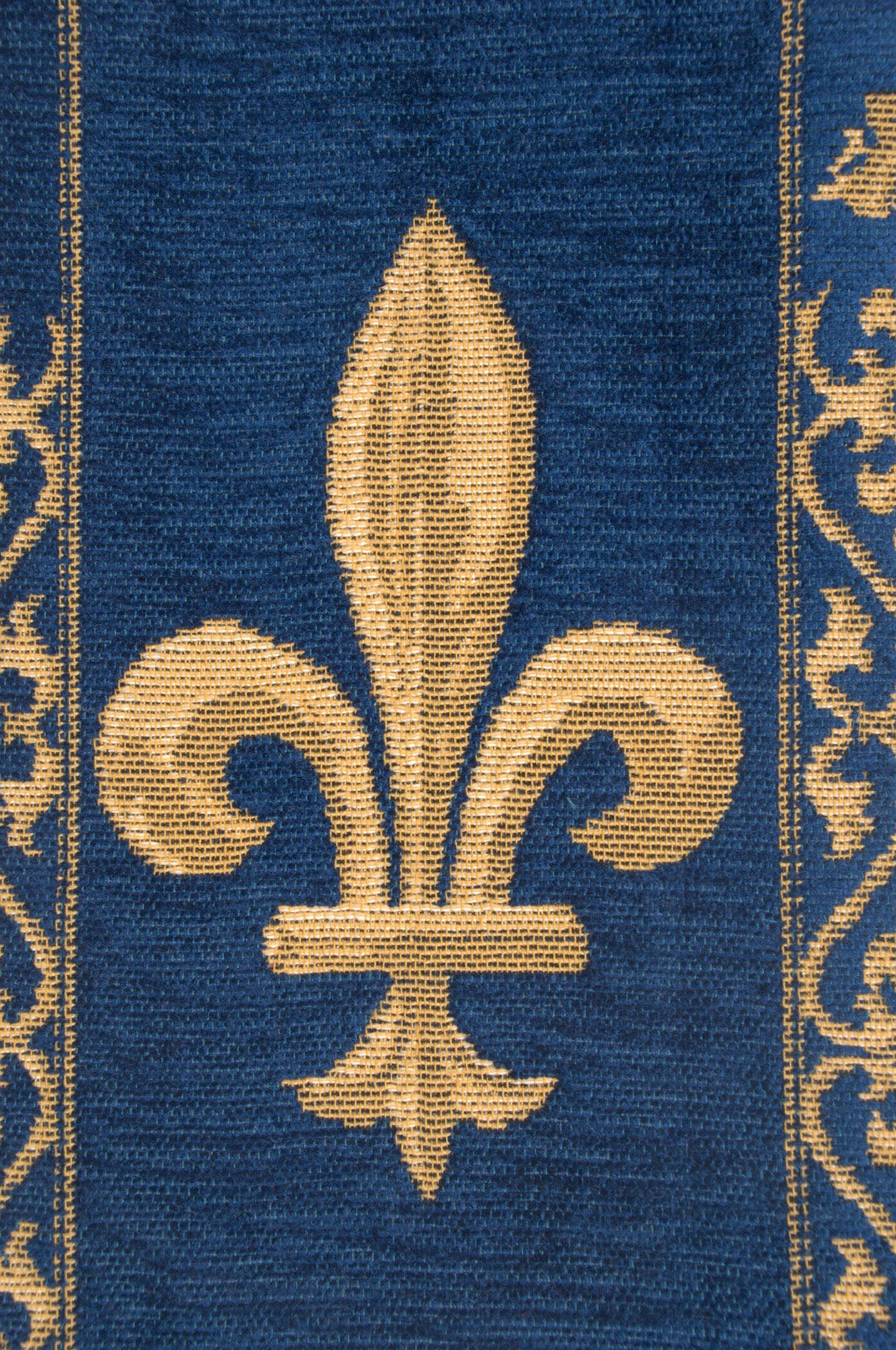 Fleur de Lys Blue I European Bell Pull
