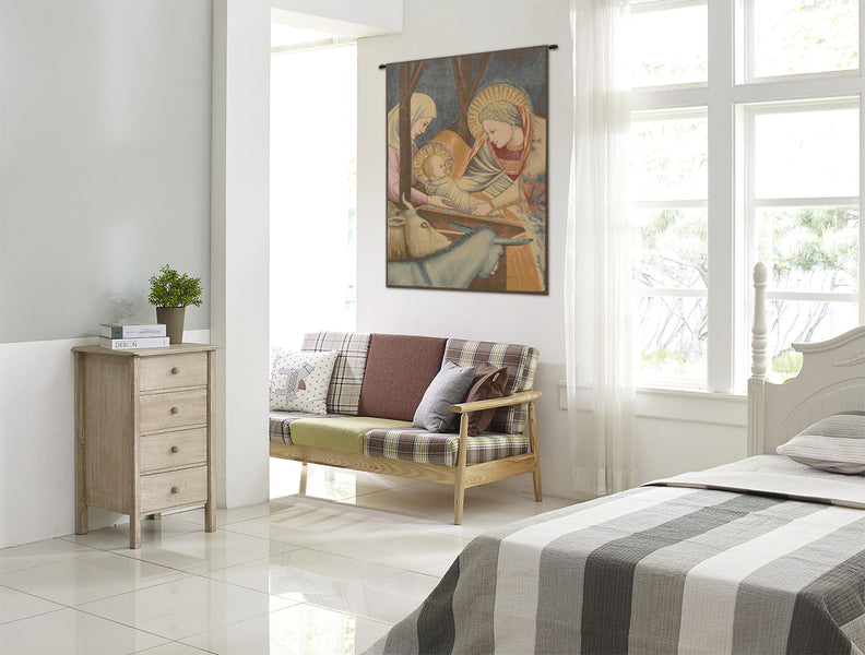 Nativity Giotto Left Panel Italian Tapestry Wall Hanging