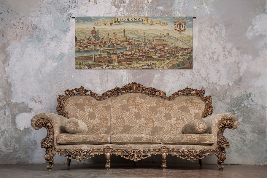 Florence Ancient Map Italian Tapestry Wall Hanging