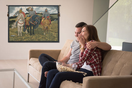 Knights the Bogatyrs Italian Tapestry Wall Hanging