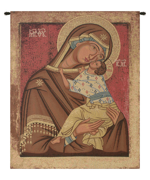 Icon Madonna Italian Tapestry Wall Hanging