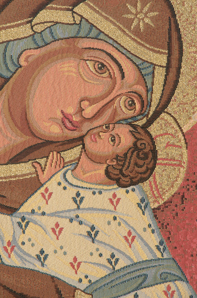 Icon Madonna Italian Tapestry Wall Hanging