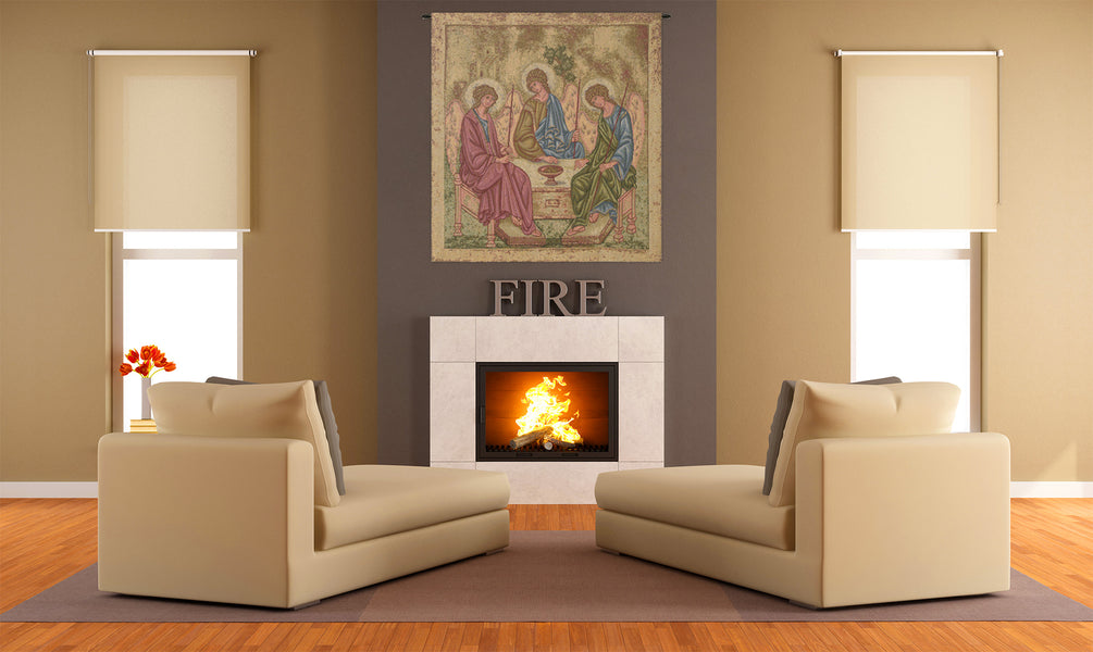 Holy Trinity Icon Italian Tapestry Wall Hanging
