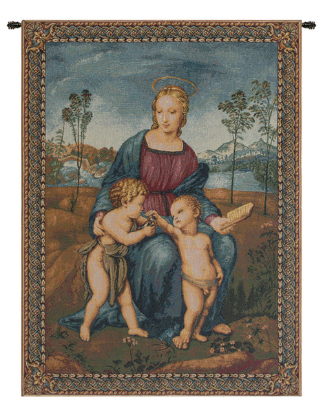 Madonna del Cardellino II Italian Tapestry Wall Hanging