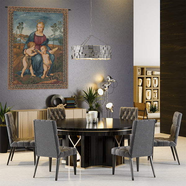 Madonna del Cardellino II Italian Tapestry Wall Hanging