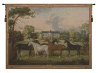 Five English Horses French Tapestry by Friedrich Wilhelm Keyl