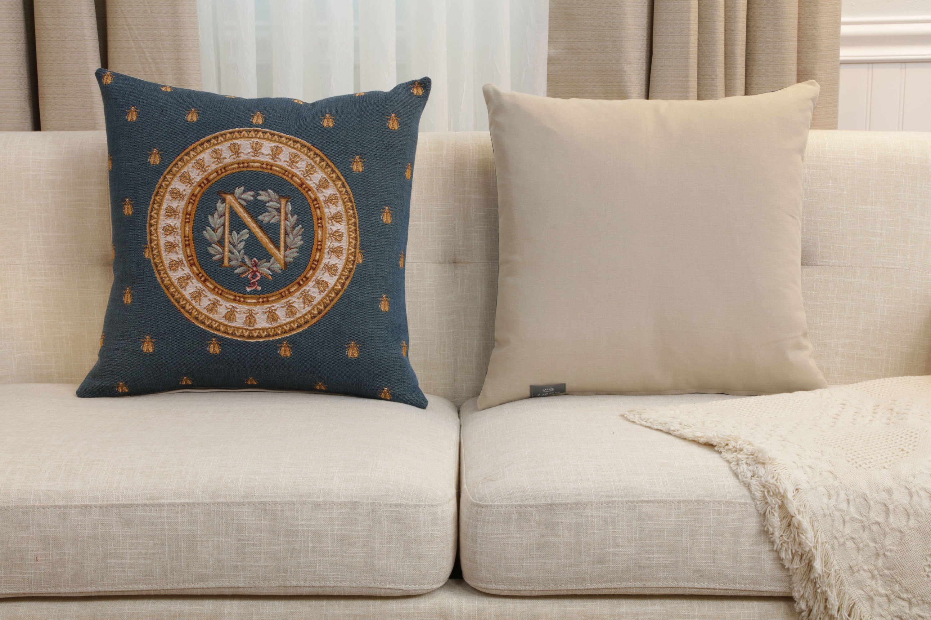 Blue Napoleon French Tapestry Cushion