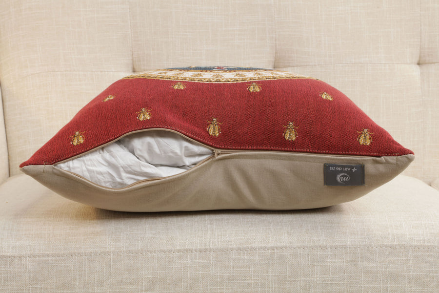 Red Napoleon French Tapestry Cushion
