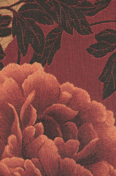 Red Peonies French Tapestry Cushion