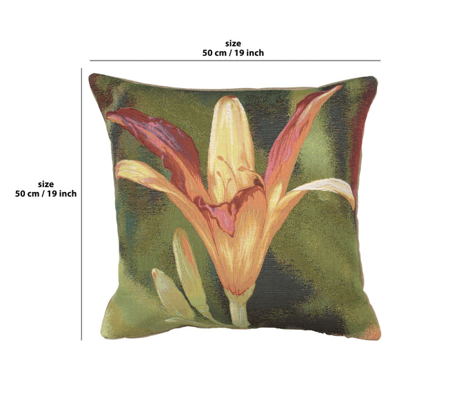 Fleur Orange Fond French Tapestry Cushion