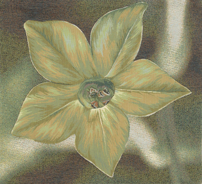 Green Star Flower French Tapestry Cushion