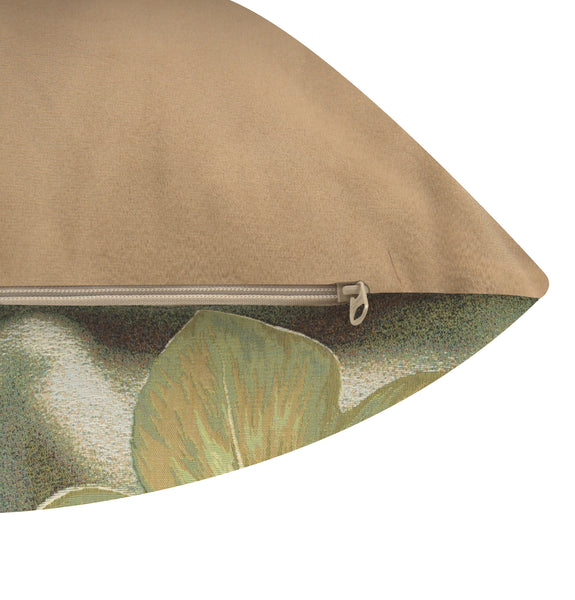 Green Star Flower French Tapestry Cushion