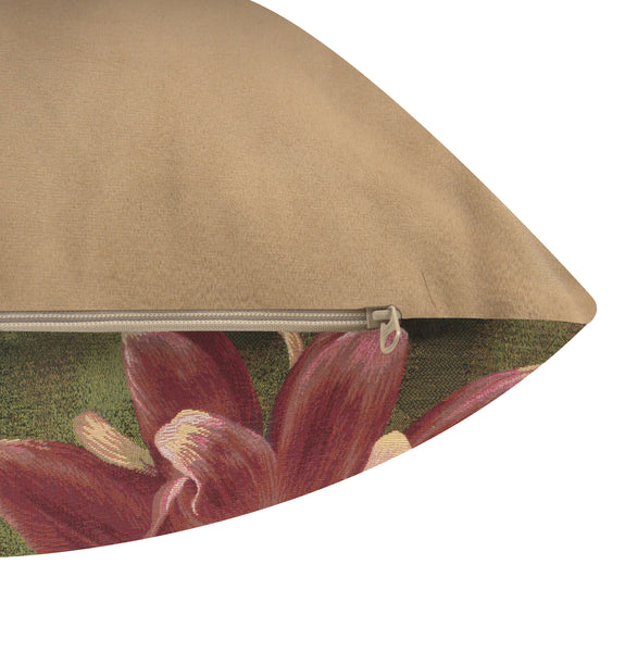 Red Star Flower French Tapestry Cushion