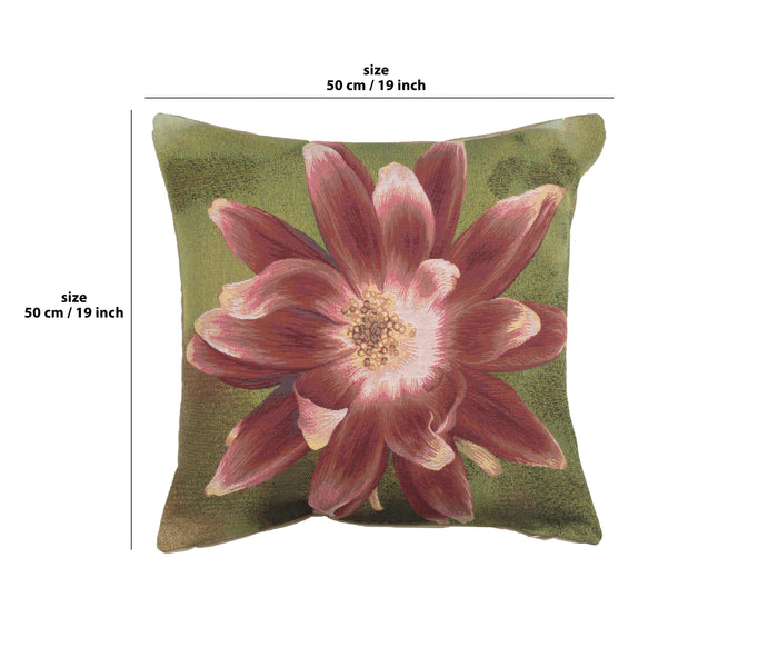 Red Star Flower French Tapestry Cushion