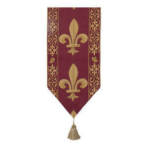 Fleur de Lys Red TR European Table Runner