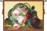 Silk Basket of Flowers Beige French Tapestry