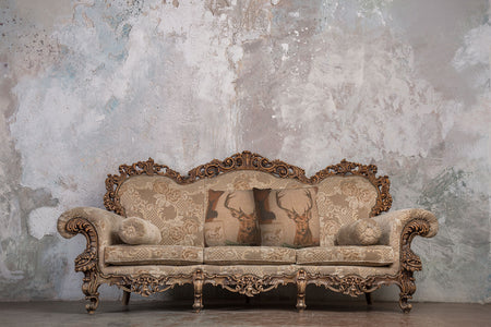 Deer Doe and Stag French Tapestry Cushion