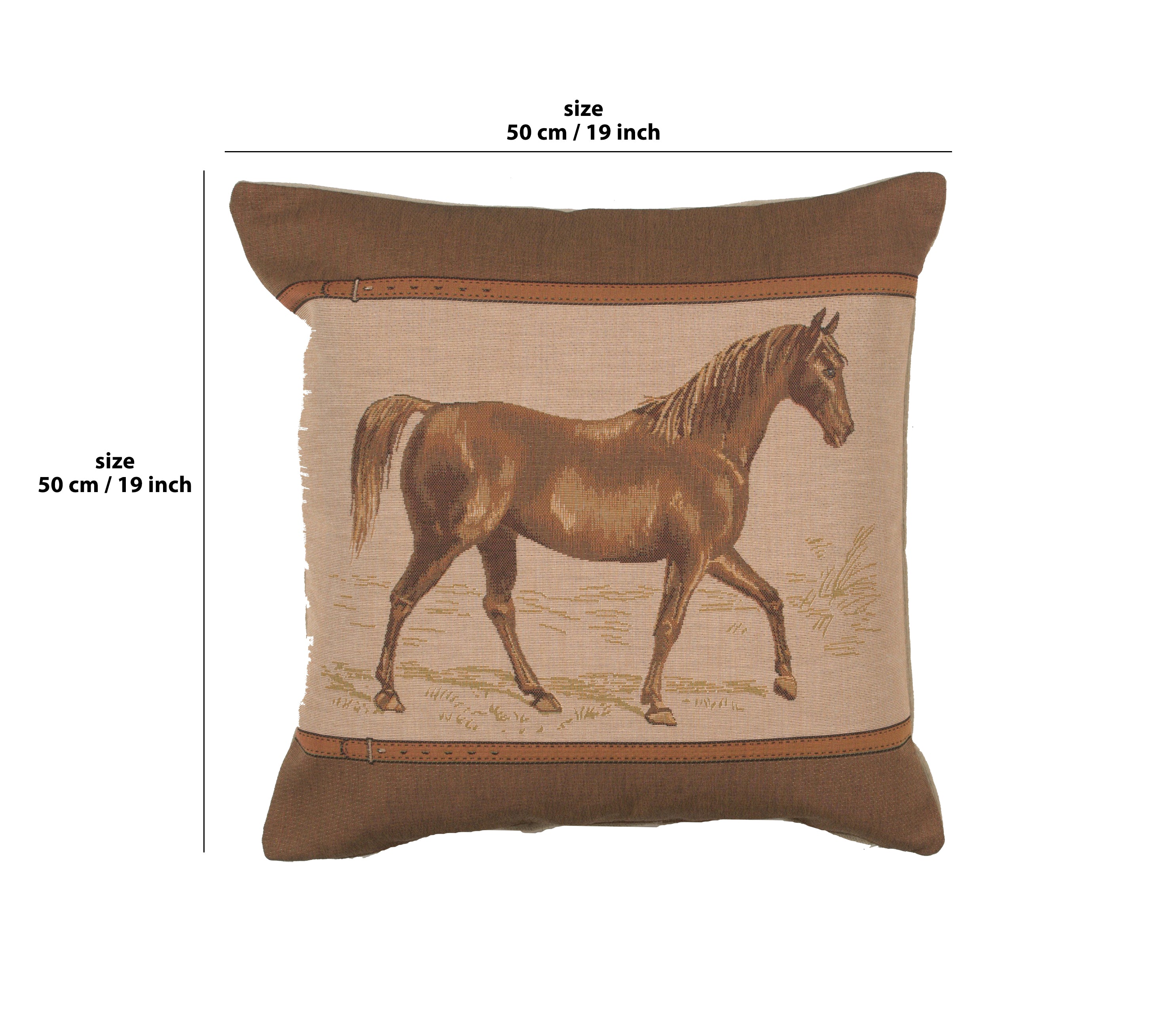 Horse Belt French Tapestry Cushion