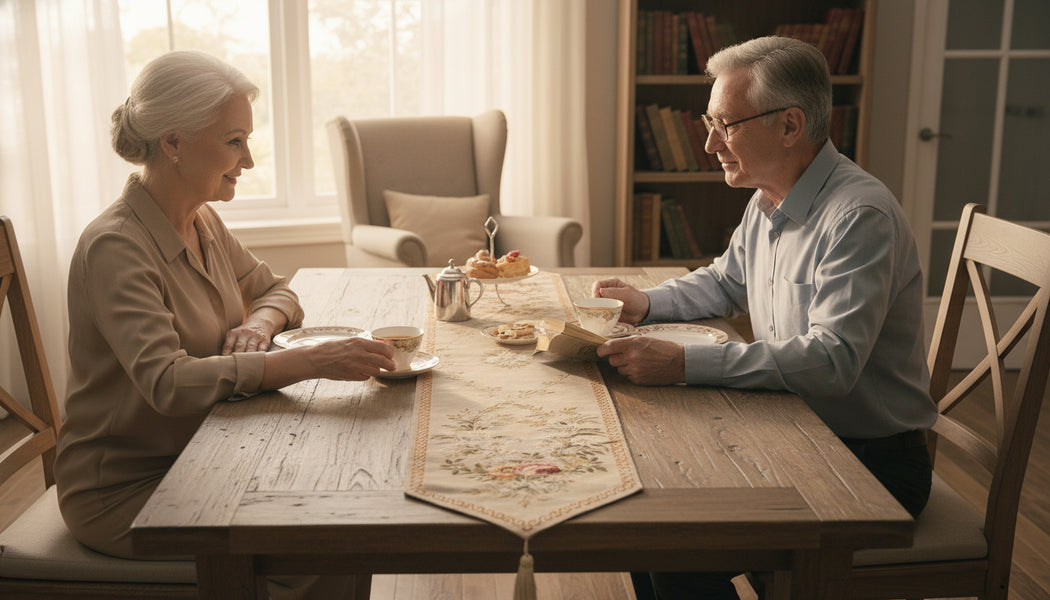 Aubusson Light I Large French Tapestry Table Runner