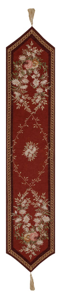 Aubusson Red French Tapestry Table Runner