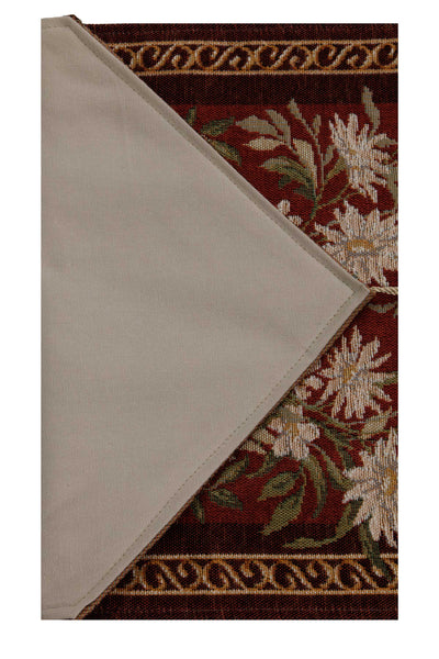 Aubusson Red French Tapestry Table Runner