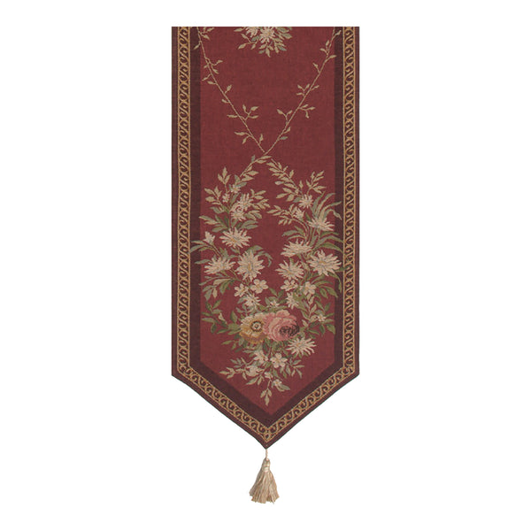 Aubusson Red French Tapestry Table Runner