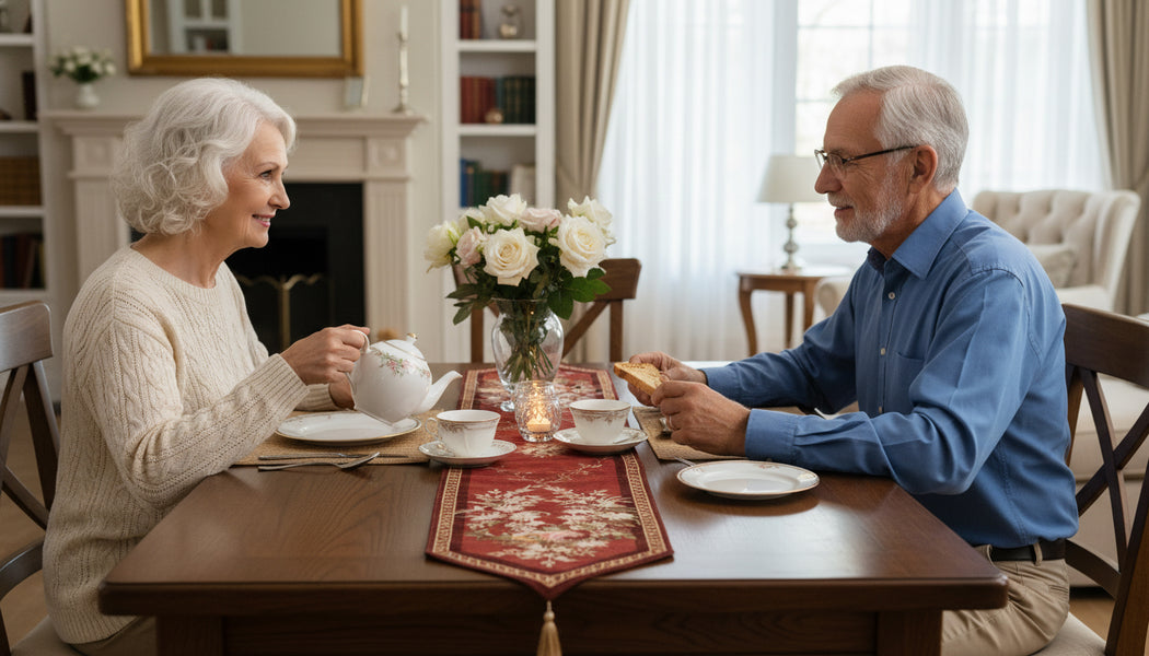 Aubusson Red French Tapestry Table Runner