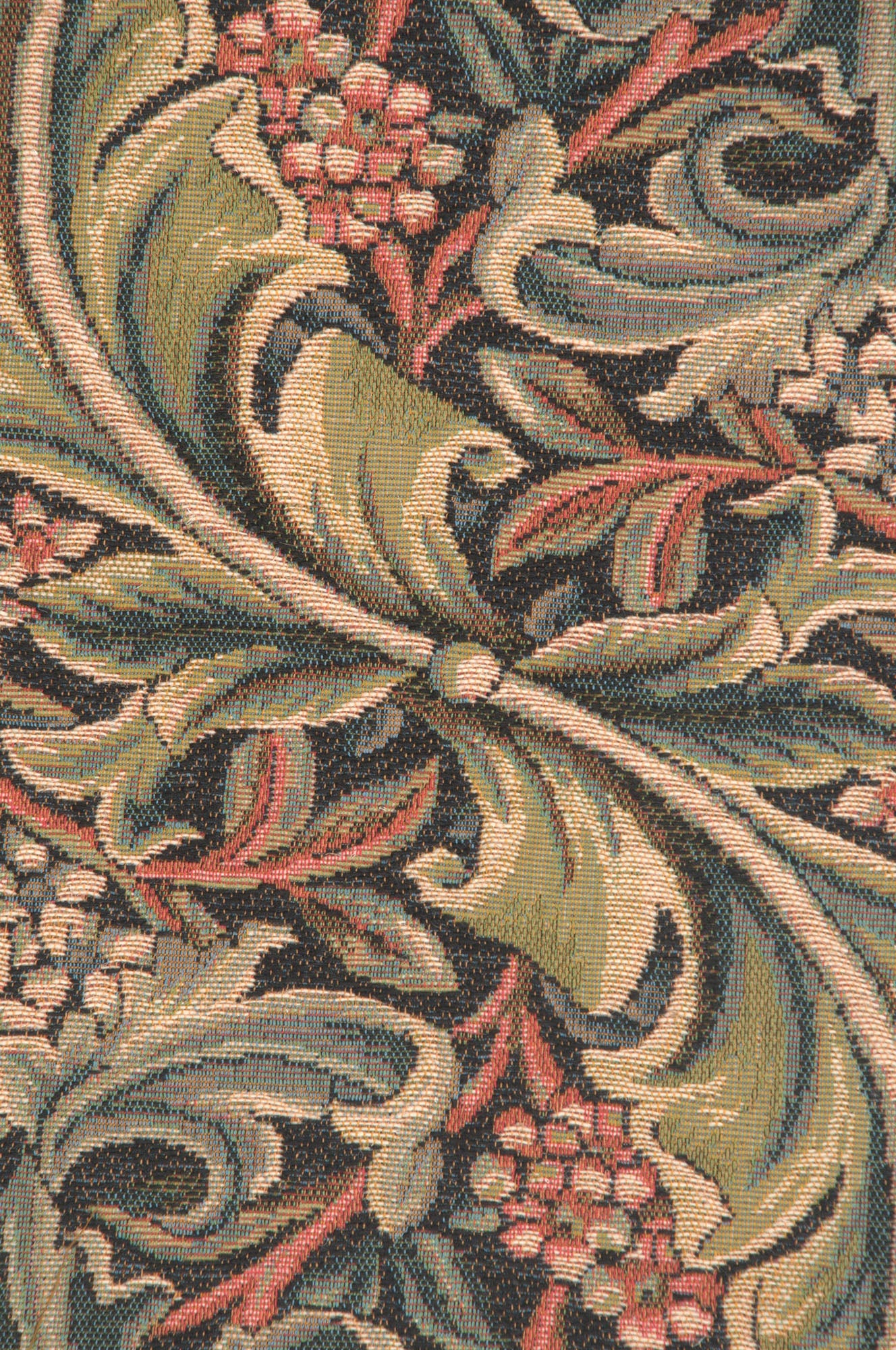 William Morris Green French Tapestry Table Runner