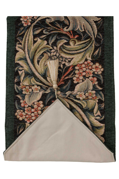 William Morris Green French Tapestry Table Runner