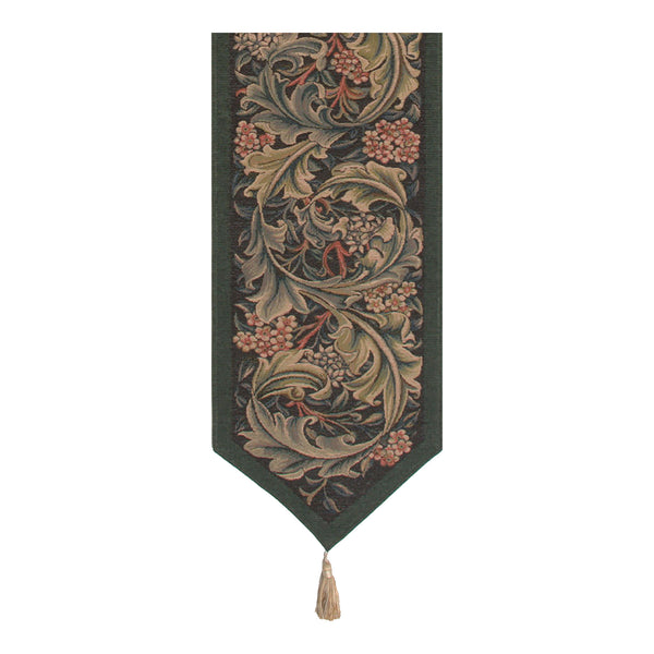 William Morris Green French Tapestry Table Runner